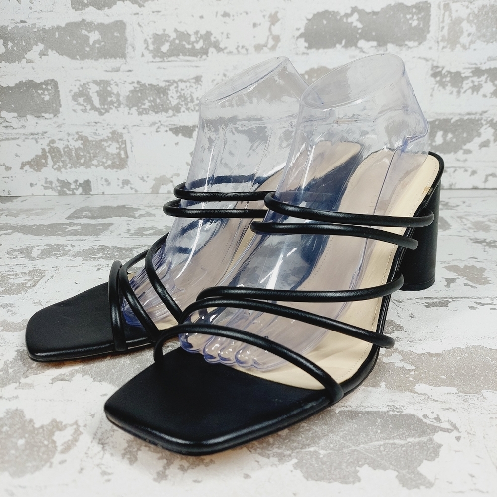New Nine West Womens Getcha 3 Faux Leather Slip On Heels C67 - Picture 2 of 12